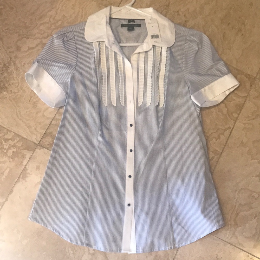Banana Republic Blue Pinstripe Blouse